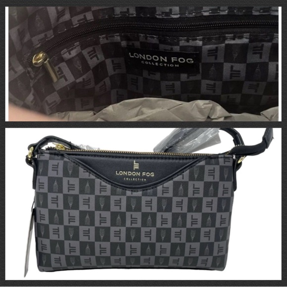 NWT London Fog Crossbody Bag Addison Tower Signature Print NEW $78 - Picture 6 of 8